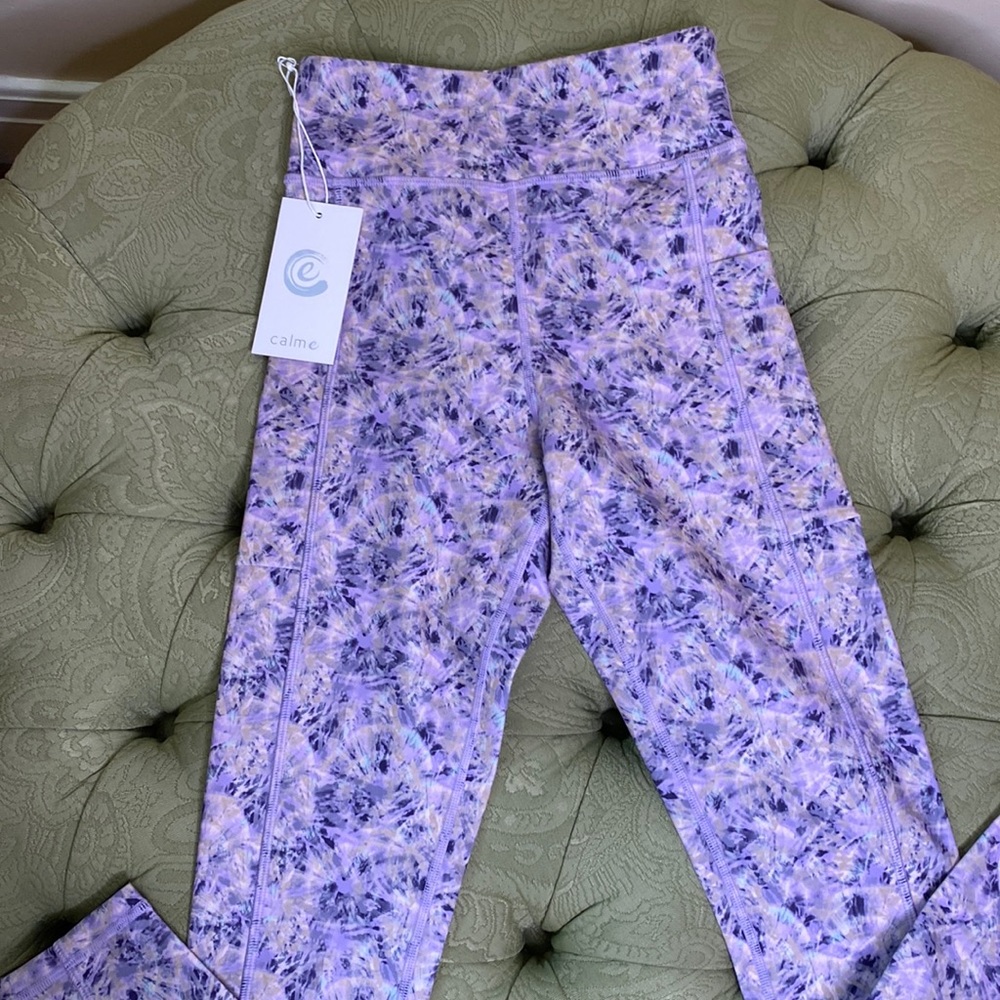 Johnny Was Calme Size XS Leggings Purple Starburst NWT Retail $149